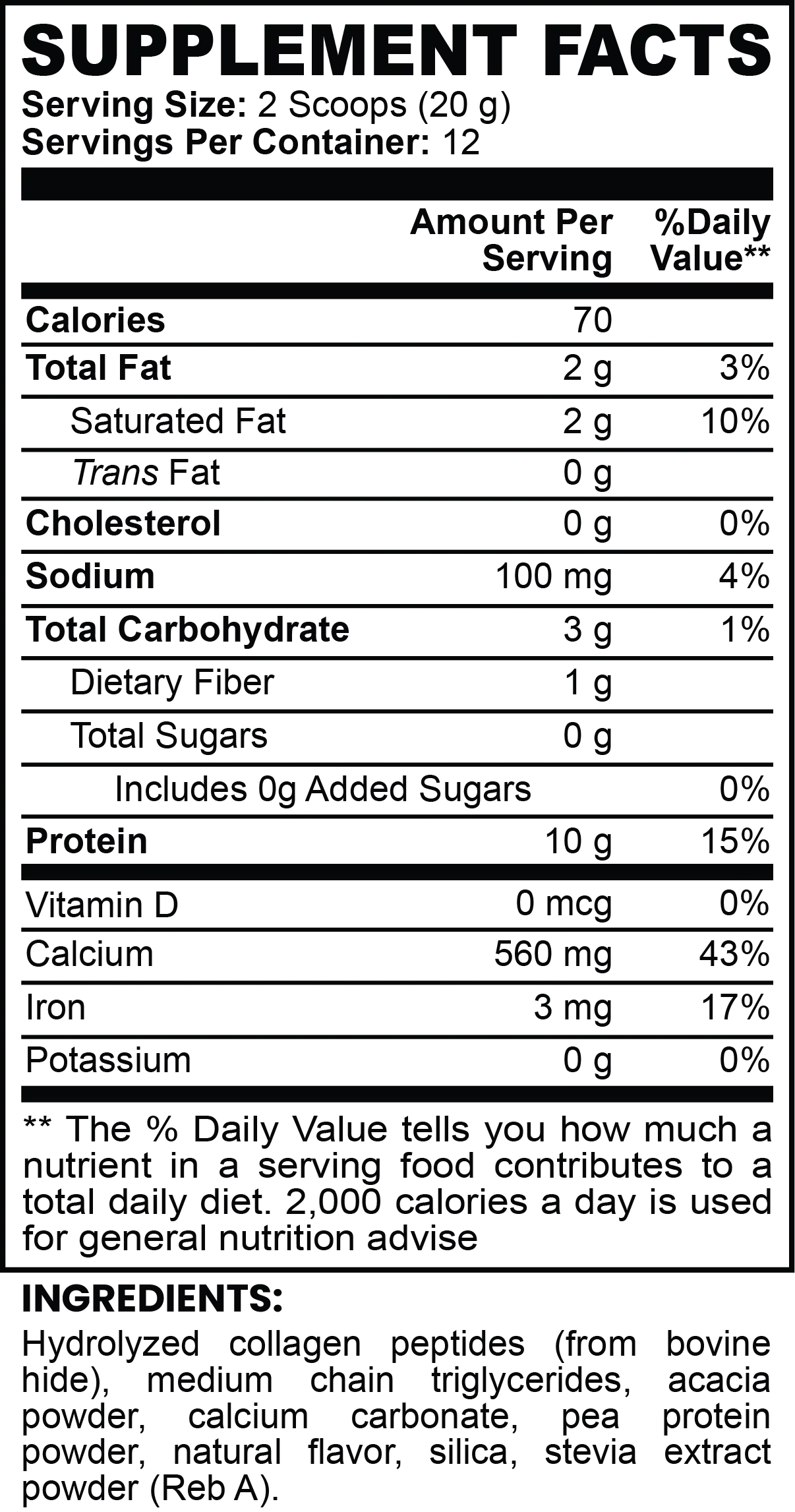 Grass-Fed Collagen Creamer (Vanilla) My Health First Company LLC